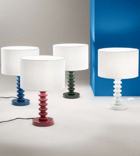 Immagine di Lampada Da Tavolo Colorata 45 cm Paralume Velluto Sultan Fan Europe