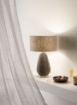 Immagine di Lampada Da Tavolo Artigianale Erba Marina Intrecciata 62 cm Posidonia Fan Europe