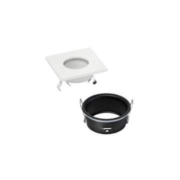 Immagine di Struttura Per Faretto Da Incasso Quadrato Bianco Da Bagno IP65 Viper Intec