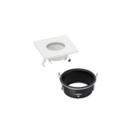 Immagine di Struttura Per Faretto Da Incasso Quadrato Bianco Da Bagno IP65 Viper Intec