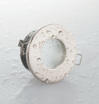 Immagine di Struttura Per Faretto Incasso Da Bagno Rotondo Nichel IP65 Viper Intec