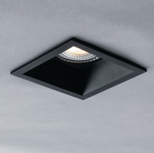 Immagine di Struttura Faretto Incasso Quadrato Alluminio Nero GU10