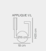 Immagine di Applique Squadrata Oro Con Sfera Vetro Ambra Looper Leolux