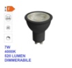 Immagine di Lampadina GU10 LED 7w 4000k Luce Neutra Ottica 60° Dimmerabile Nera