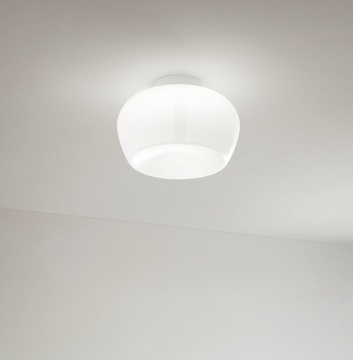 Immagine di Plafoniera Led In Vetro Bianco Lucido 20w 3000k Dimmerabile Kave Perenz 8532