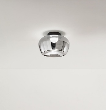 Immagine di Plafoniera Led Boccia Vetro Specchiato Fume 3000k Dimmerabile Kave Perenz 8532 SP