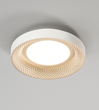 Immagine di Plafoniera Rotonda Oro Bianco 35 cm Led 30w 3000k-4000k Hive Perenz