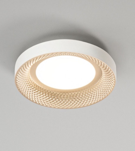 Immagine di Plafoniera Rotonda Oro Bianco 35 cm Led 30w 3000k-4000k Hive Perenz