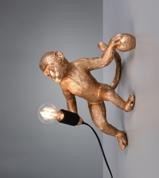 Immagine di Applique Design Scimmia Oro Con Cavo A Vista Trio Louy Lighting