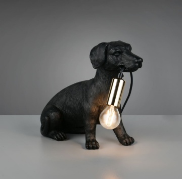 Immagine di Lampada Da Tavolo Cane Seduto Con Portalampade Oro Rudi Trio Lighting