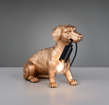 Immagine di Lampada Decorativa Design Cagnolino Dorato Rudi Trio Lighting