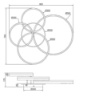 Immagine di Plafoniera Drake Design Cerchi Nichel Led CCT 50W Dimmerabile Con Telecomando