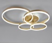Immagine di Plafoniera Led 4 Cerchi Dorati Drake 50w 2700k 6500k Dimmerabile Con Telecomando