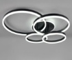 Immagine di Plafoniera Drake Cerchi Neri Led Dimmerabile 50w 2700k 6500k Con Telecomando