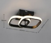 Immagine di Plafoniera Design Squadrato Nero Per Ingresso Led 7w 3000k Kasia Trio