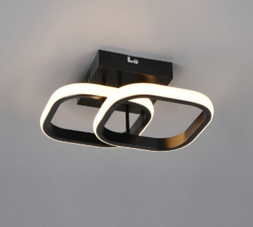 Immagine di Plafoniera Design Squadrato Nero Per Ingresso Led 7w 3000k Kasia Trio