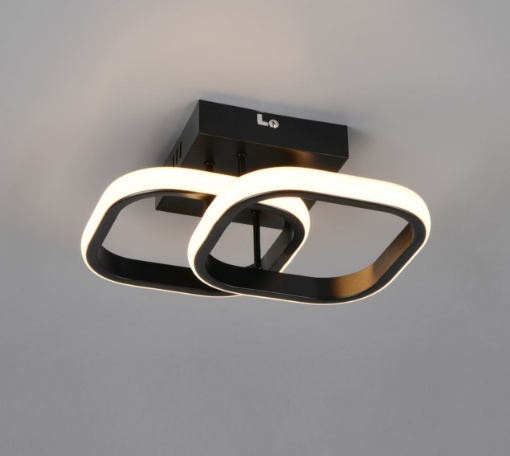 Immagine di Plafoniera Design Squadrato Nero Per Ingresso Led 7w 3000k Kasia Trio