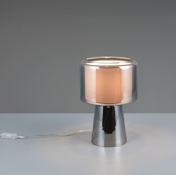 Immagine di Abat-jour Moderna In Vetro Cromato Rocka Trio Lighting