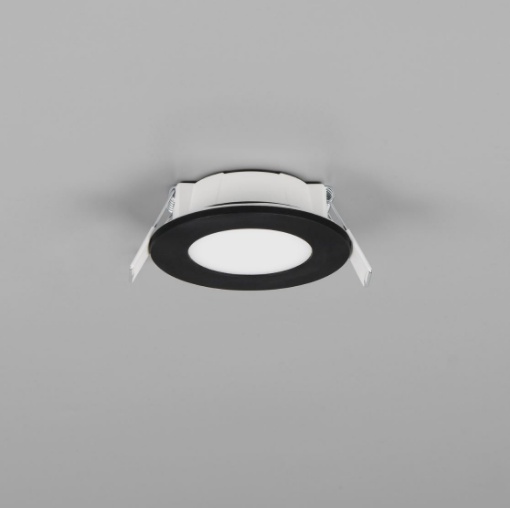 Immagine di Faretto Incasso Per Bagno Nero IP65 Led 2700k-4000k Himal 85mm Trio
