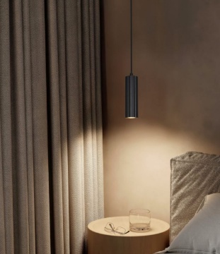 Immagine di Sospensione In Metallo Rigato Cilindo 18cm Per Comodini Soka Trio