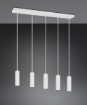 Immagine di Lampadario Moderno Per Tavolo 5 Cilindri Rigati GU10 Soka Trio