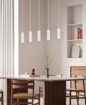 Immagine di Lampadario Moderno Per Tavolo 5 Cilindri Rigati GU10 Soka Trio
