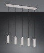 Immagine di Lampadario Moderno Per Tavolo 5 Cilindri Rigati GU10 Soka Trio