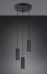 Immagine di Lampadario Rotondo 3 Luci Con Cilindri Rigati GU10 Soka Trio