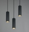 Immagine di Lampadario Rotondo 3 Luci Con Cilindri Rigati GU10 Soka Trio