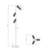 Immagine di Piantana Con Faretti CilindrI Orientabili Design Rigato GU10 Soka Trio