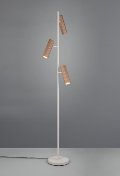 Immagine di Piantana Con Faretti CilindrI Orientabili Design Rigato GU10 Soka Trio