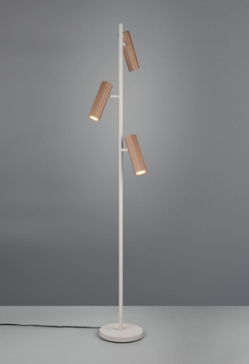 Immagine di Piantana Con Faretti CilindrI Orientabili Design Rigato GU10 Soka Trio
