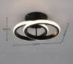 Immagine di Plafoniera Design Anelli Led 7w 3000k Kasia Nero Trio