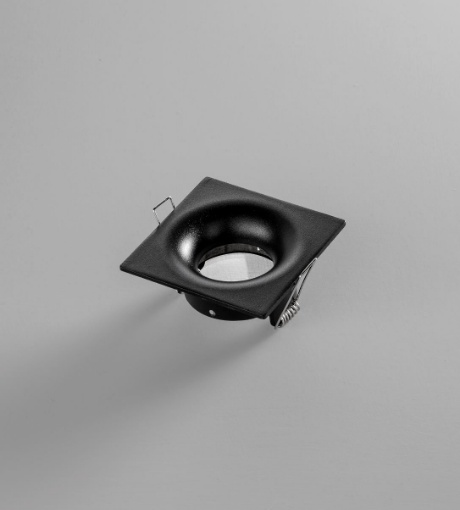 Immagine di Porta Faretto Per Controsoffitto GU10 Quadrato Nero IP65 Reikon Intec