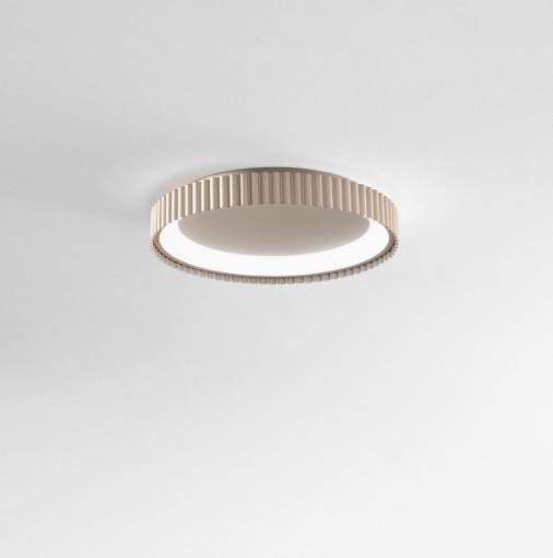 Immagine di Plafoniera Rigata Oro Nike 40 cm Led CCT 30w Fan Europe