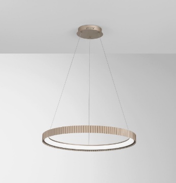 Immagine di Lampadario Oro Cerchio Plissettato Led 70w CCT Nike Fan Europe