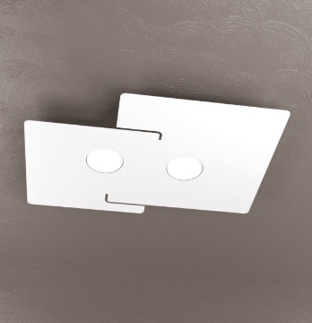 Immagine di Plafoniera Piastra Metallo Bianco 2 Luci Led Gx53 Echo Top Light