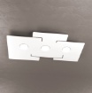 Immagine di Plafoniera Echo Top Light Design Rettangolare Piatto Bianco 3 Luci Led Gx53