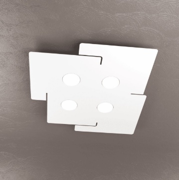 Immagine di Plafoniera Quadrata Design Sottile Echo Top Light 4 Luci Led Gx53
