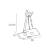 Immagine di Sospensione Piccola Bianca 2 Luci Per Tavolo Echo Top Light Led Gx53