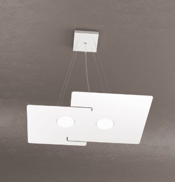 Immagine di Sospensione Piccola Bianca 2 Luci Per Tavolo Echo Top Light Led Gx53