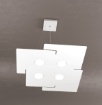 Immagine di Lampadario Quadrato Bianco 4 Luci Per Tavolo Echo Top Light Led Gx53