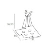 Immagine di Lampadario Quadrato Bianco 4 Luci Per Tavolo Echo Top Light Led Gx53