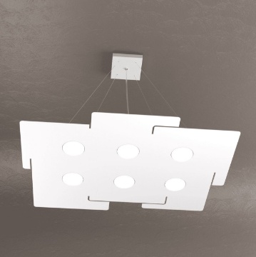 Immagine di Lampadario Design Moderno Sottile Per Sala Da Pranzo Bianco Echo Top Light Led Gx53