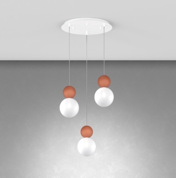 Immagine di Lampadario Moderno Con Sfere Colorate Pendenti 3 Luci Cottage Top Light