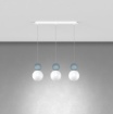 Immagine di Lampada A Sospensione In Linea Per Tavolo Con Sfere Colorate Cottage Top Light
