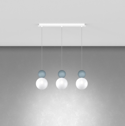 Immagine di Lampada A Sospensione In Linea Per Tavolo Con Sfere Colorate Cottage Top Light