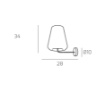 Immagine di Applique Ottone Cono Vetro Soffiato Double Skin 1176 Top Light