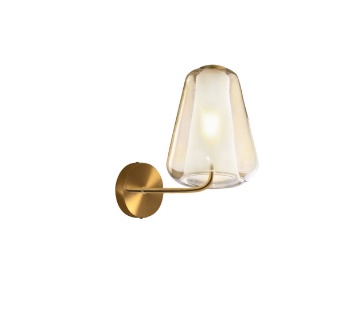 Immagine di Applique Ottone Cono Vetro Soffiato Double Skin 1176 Top Light