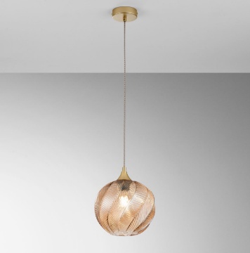 Immagine di Sospensione In Vetro Decorato Ambra Majesty Fan Europe